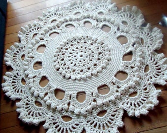 Crocheted Rug / Rag Rug. Shabby, Boho