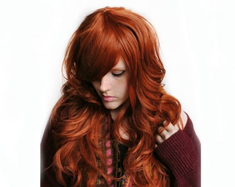 Auburn wig | Red wig, curly red wig, scene wig | Auburn Red Hair | Natural Boho Indie Hair | Autumn Darling