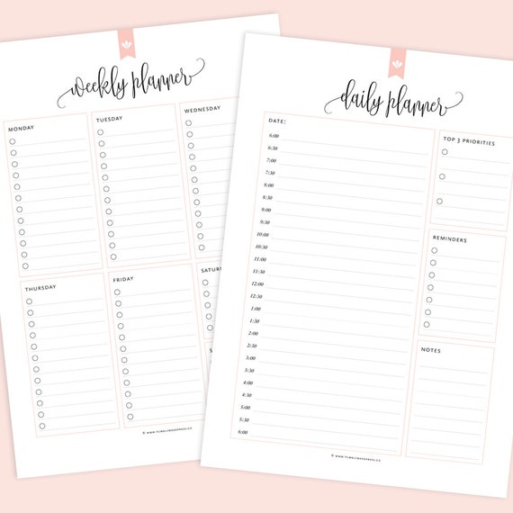 daily planner printable weekly planner printable monthly