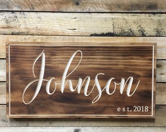 Last name sign | Etsy