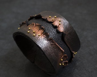 50% OFF SALE Casual elegant women's leather cuff bracelet Statement Leather jewelry