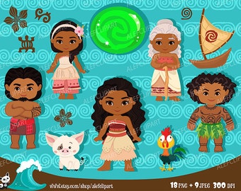Moana Clipart, Disney Moana, Princess Moana Clipart, Instant Download, Moana Costume, Polynesian