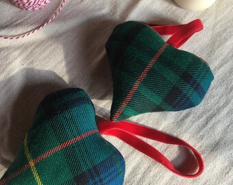 Heart green Scottish tartan