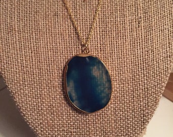 Thin agate slice necklace