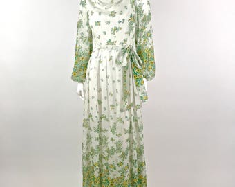 Vintage 70's Sheer Floral Dress