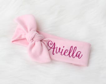 Personalized Baby Headband - Personalized Headband for Girls - Name Baby Headband - Personalized Name Bow - Custom Baby Gift