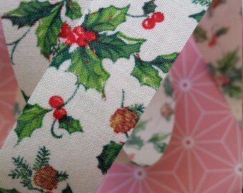 3 Yds Adorable Vintage Christmas Holly Berries Ribbon