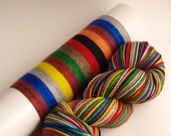 Hand Dyed Worsted Weight Yarn, 218 yards, Super Wash Merino Wool, Knock Knock