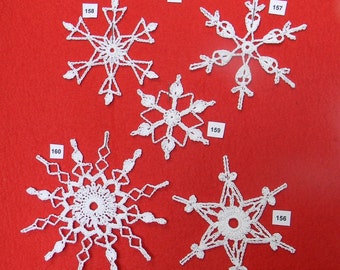 PDF Patterns for 5 Crocheted Snowflakes - set 32