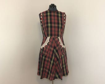 1950s plaid day dress