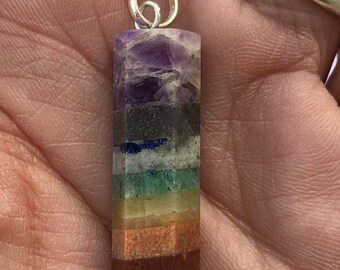 Wire Wrapped Chakra Pendant- & Layer Chakra Pendant-Healing Stones-Cleansing Minerals-Meditation Crystals-Natural Stone Pendant-Metaphysical