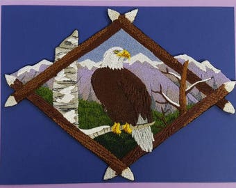Bald Eagle, Birds of Prey Embroidered Patch 7.7" x 5.8"