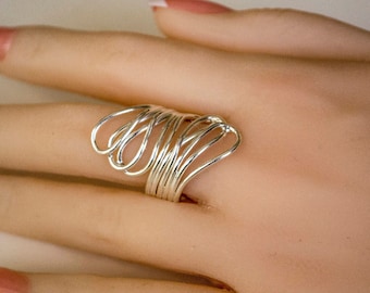 Beautiful Sterling Silver Wraparound Ring for Women