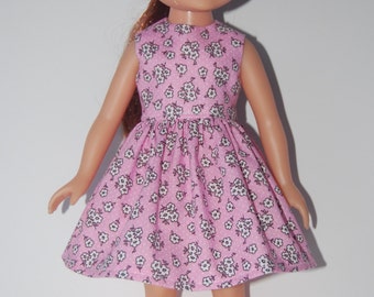 Pink White Dress Doll Clothes TKCT706 handmade Corolle 13" Les Cheries or 14" Heart for Hearts READY TO Ship