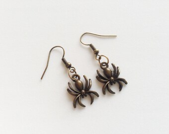 SPIDER Earrings Horror Earrings Animal Earrings Halloween Earrings Halloween Jewelry Halloween Gift Spider Jewelry Animal Earrings Gift