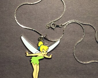 Disney Tinkerbell Large Vintage Enamel Pendant