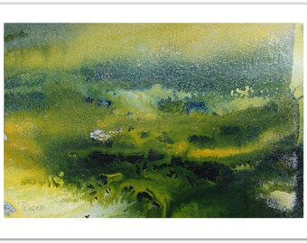 Original Abstract Art Painting, Original Painting, Green Abstract Painting, Acrylic Painting, Wall Art, Green Painting, Landscape Painting
