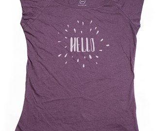 Ninus - Hello, Hand-printed Bamboo Women's T-Shirt