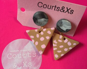 Marbled polymer clay earrings