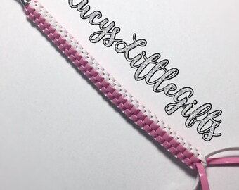 Breast Cancer Awareness Plastic Lanyard Keychain - Pink and White