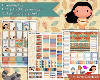 Native American Princess Weekly Planner Sticker Kit | use with Erin Condren Vertical Planner | Fairy tales | PDF | Printable | Pocahontas