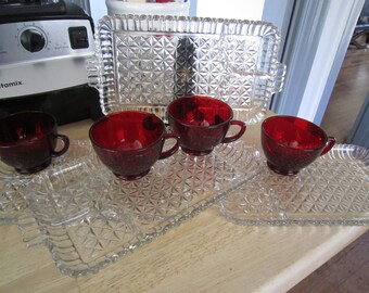 Anchor Hocking Serva-Snack Diamond Luncheon Trays