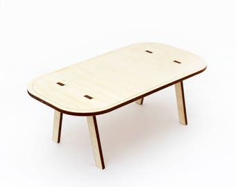 The Curve Dining Table - 1:12 Miniature Modern Dollhouse Furniture