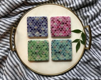 Hexagon Coasters/Multi Colored/Shapes/Pattern