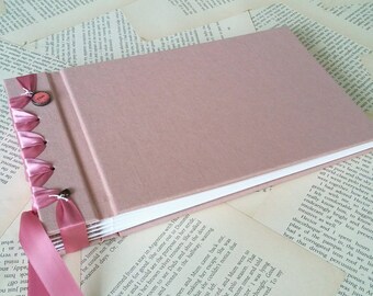 Personalised handmade, self mount, ribbon bound photo album