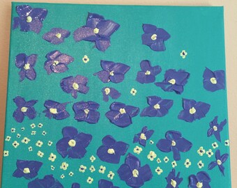 Original Abstract Acrylic Painting Whimsy Flowers