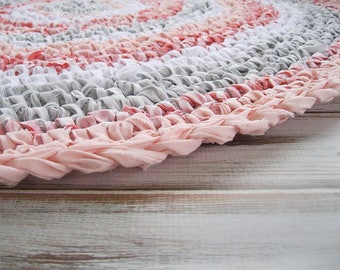 Kids Room Decor | Shabby Chic Rag Rug Girls Rug | Large Girl Nursery Decor | Kids Rugs | Girls Room Decor