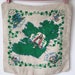 Irish linen cushion cover Map of Ireland Vintage Souvenir pillow cover Irish girl 3 leaf clover Nostalgia 1950s retro kitsch home decor