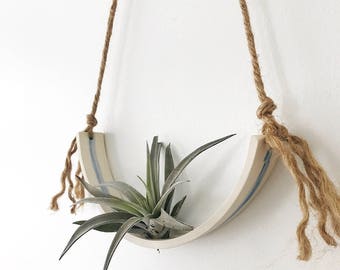 Large Airplant Half Moon Cradle Sling Hanging Planter Display for Air Plant MADE TO ORDER