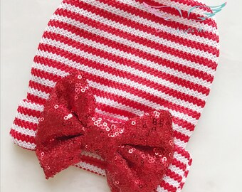baby first Christmas hat,baby newborn hospital hat,newborn beanie,infant hat,baby gril hat ,baby bow hat newborn photo props
