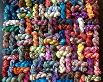 100 Sock Yarn Nuggets - Wool Mini Skeins - 2000 Yds