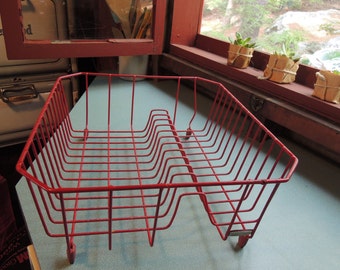 SALE - Rubbermaid Dish Drain, Red, Rubbermaid plaque on front, drainer, dish rack, Pure Vintage