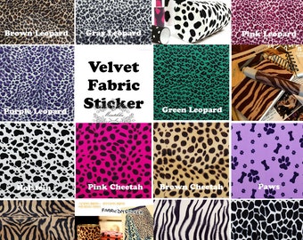 Set of 5/8/12 PCS Large Sheet 27.5CMX19CM Adhesive Fabric Sticker Masking Tape Animal Skin Pattern Print Velvet Diary Decals Stickers FB