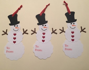 Whimsical Snowman Tags