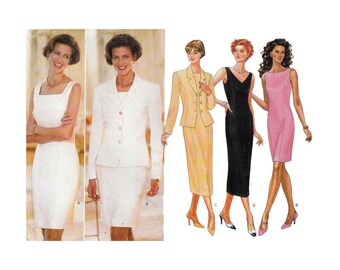 Women's Sleeveless Dress and Long Sleeve Jacket Sewing Pattern Plus Size 18-20-22 Bust 40-42-44" UNCUT Butterick 4441