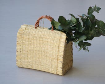 Reed-Tasche, portugiesische Korb, Rietmand, Markt, Tasche, Sommer-Korb, Cesta de Paja, natürliche Korb, Strohkorb, panier de Paille.