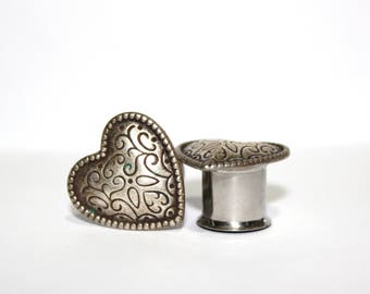 Fancy Heart Shape Plugs 7/16" 11mm