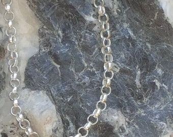 Rolo link chain bracelet in sterling silver