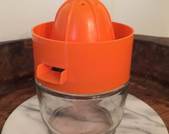 Vintage Gemco Brand Citrus Juicer with Bright Orange Spout Strainer