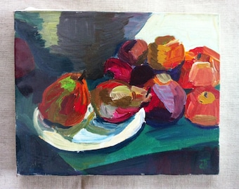 still life with apples and pears