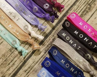 All Colors in Stock! Elastic Bands- Silver Printed Elastic Bands Hair Ties- Monat Inspired