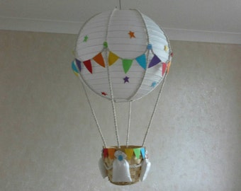 Add your own toy Hot Air Balloon Nursery light shade / Made To Order