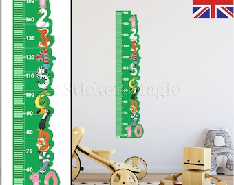 Height Growth Chart Wall Stickers NUMBERS Children Bedroom Decor Art Decals - REMOVABLE Vinyl with CM measurements for Boys & Girls Uk