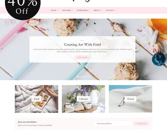 40% OFF! Poise - WordPress Blog Theme - Feminine WordPress theme - Responsive WordPress theme - Website template