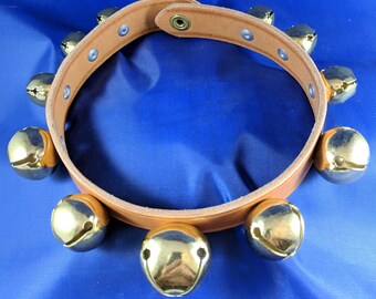 Small Tan Sleigh Bell Collar