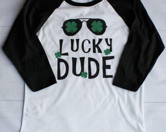 READY TO SHIP! Toddler / Youth Boys Lucky Dude St. Patrick's Day Shirt